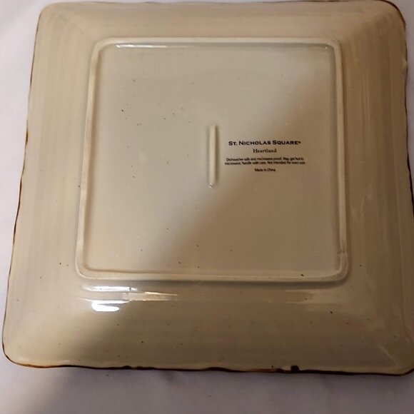 Christmas St. Nicholas Square Heartland Serving Platter.  9 3/8" Heavy Cabincore - Picture 6 of 8